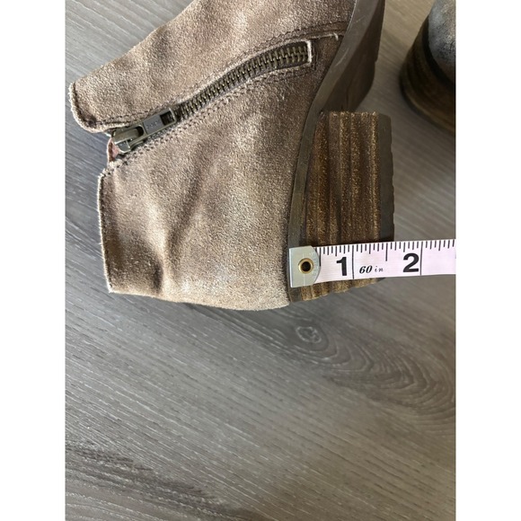 Born Suede Lace Up Side Ankle Boots Block Heel Women's 7 boho cottage prairie - Picture 8 of 9